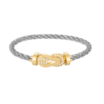 [baslovejewels]CHANCE LARGE 8 FIGURE BUCKLE HALF DIAMOND BRACELET GOLD