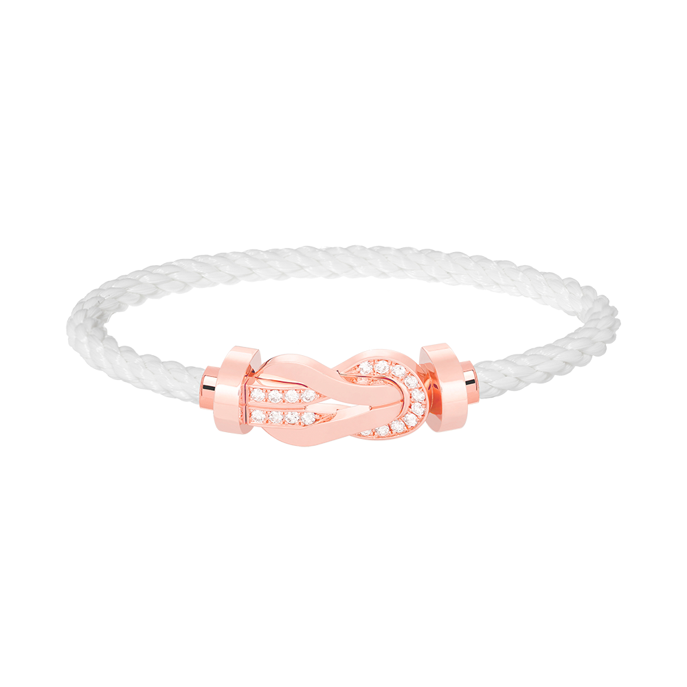 [baslovejewels]CHANCE LARGE 8 FIGURE BUCKLE HALF DIAMOND BRACELET ROSE GOLD