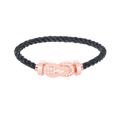[baslovejewels]CHANCE LARGE 8 FIGURE BUCKLE HALF DIAMOND BRACELET ROSE GOLD