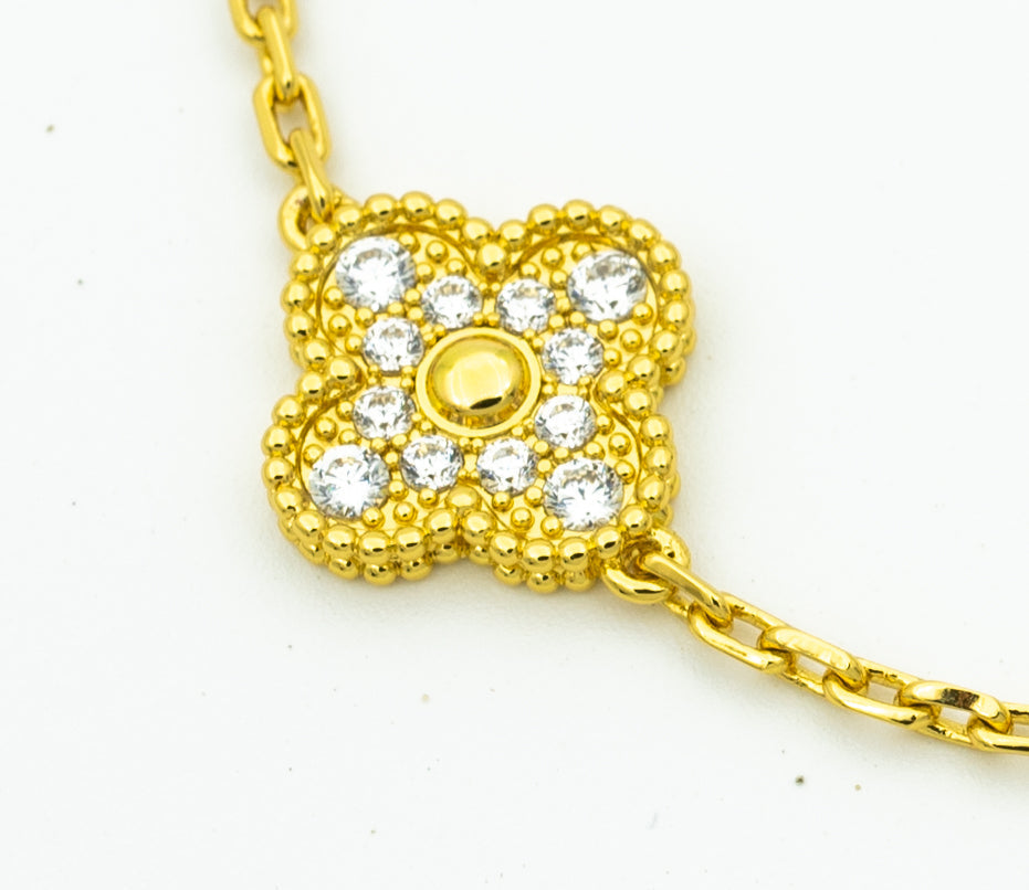 [baslovejewels]CLOVER BRACELET 5 MOTIFS GOLD DIAMOND