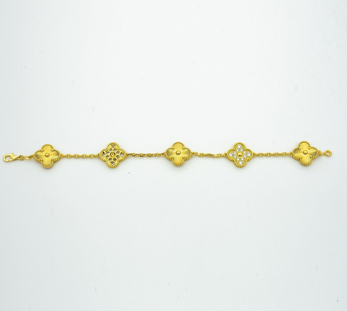 [baslovejewels]CLOVER BRACELET 5 MOTIFS GOLD DIAMOND