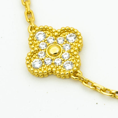 [baslovejewels]CLOVER BRACELET 5 MOTIFS GOLD DIAMOND