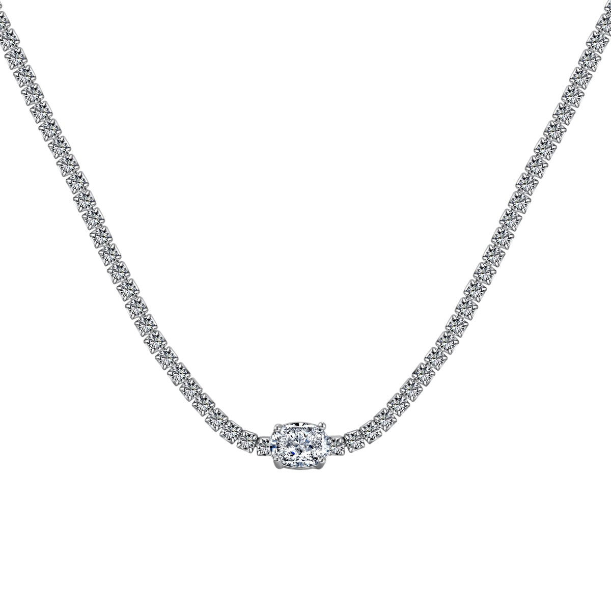 [baslovejewels]1.0 Carat Shining Oval Cut Necklace