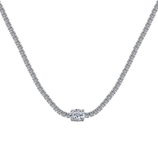[baslovejewels]1.0 Carat Shining Oval Cut Necklace
