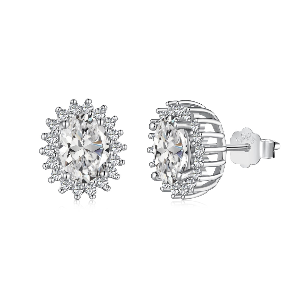 [baslovejewels]Delicate Radiant Oval Cut Daily Earrings
