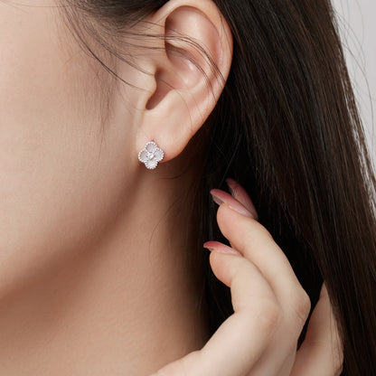[baslovejewels]Four-Leaf Clover Flower Shape Exquisite Earrings