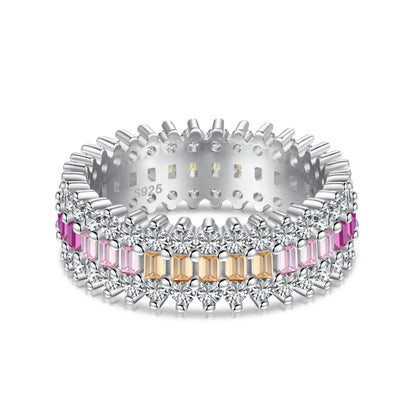 [baslovejewels]Ornate Colorful Radiant Cut Daily Ring