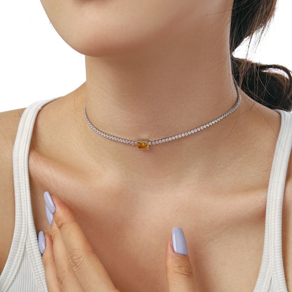 [baslovejewels]2.0 carat Ornate Emerald Cut Necklace