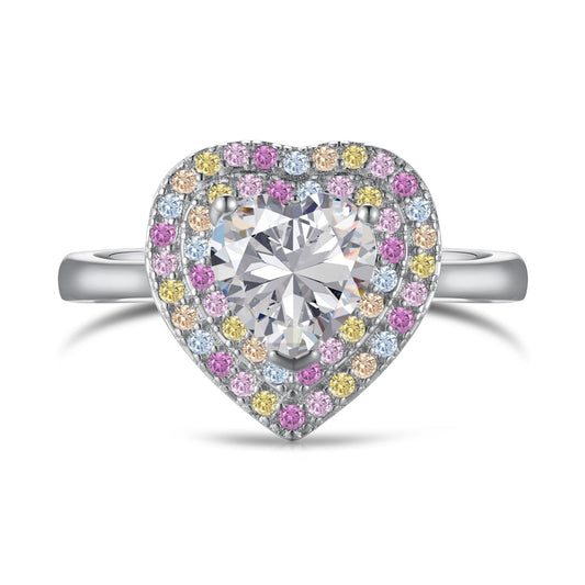 [baslovejewels]Delicate Ebullient Heart Shape Wedding Ring