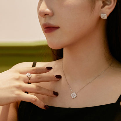 [baslovejewels]Sparkling Asscher Cut Necklace