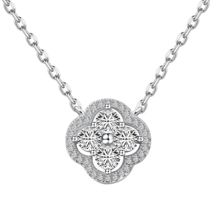 [baslovejewels]Exquisite Necklace With Four-Leaf Clover Flower Design