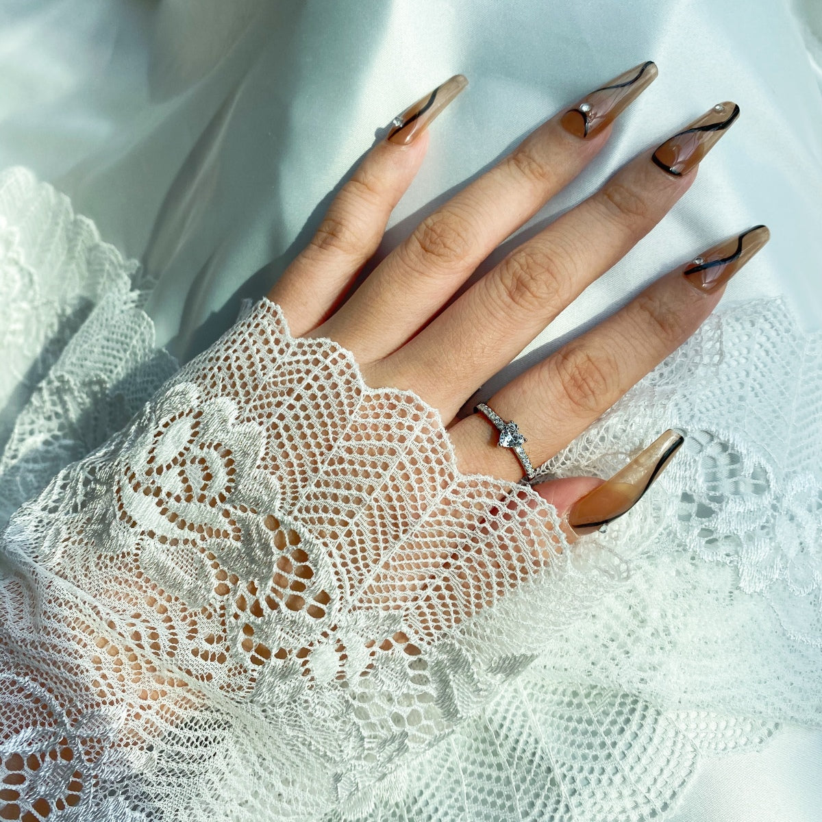 [baslovejewels]0.5 Carat CaratEternity Charming Heart Shape Lover Ring