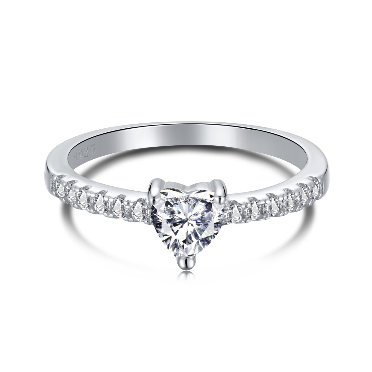 [baslovejewels]0.5 Carat CaratEternity Charming Heart Shape Lover Ring