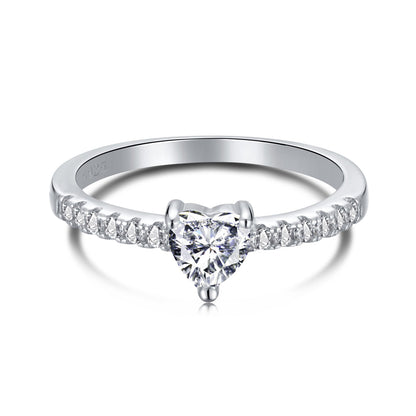 [baslovejewels]0.5 Carat CaratEternity Charming Heart Shape Lover Ring