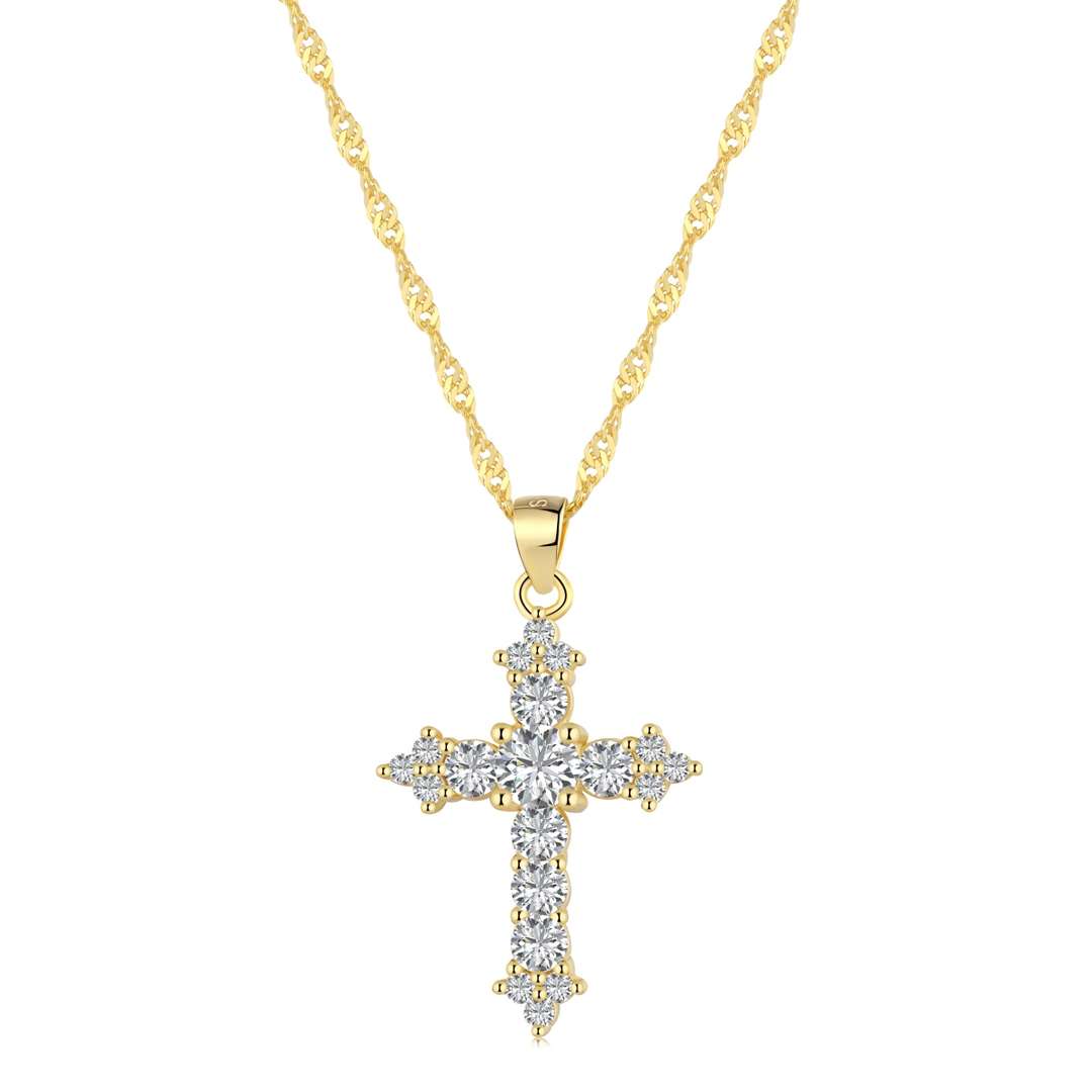 [baslovejewels]Delicate Cross Shape Necklace