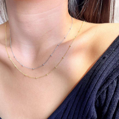 [baslovejewels]Small Bead Clavicle Chain Simple Necklace