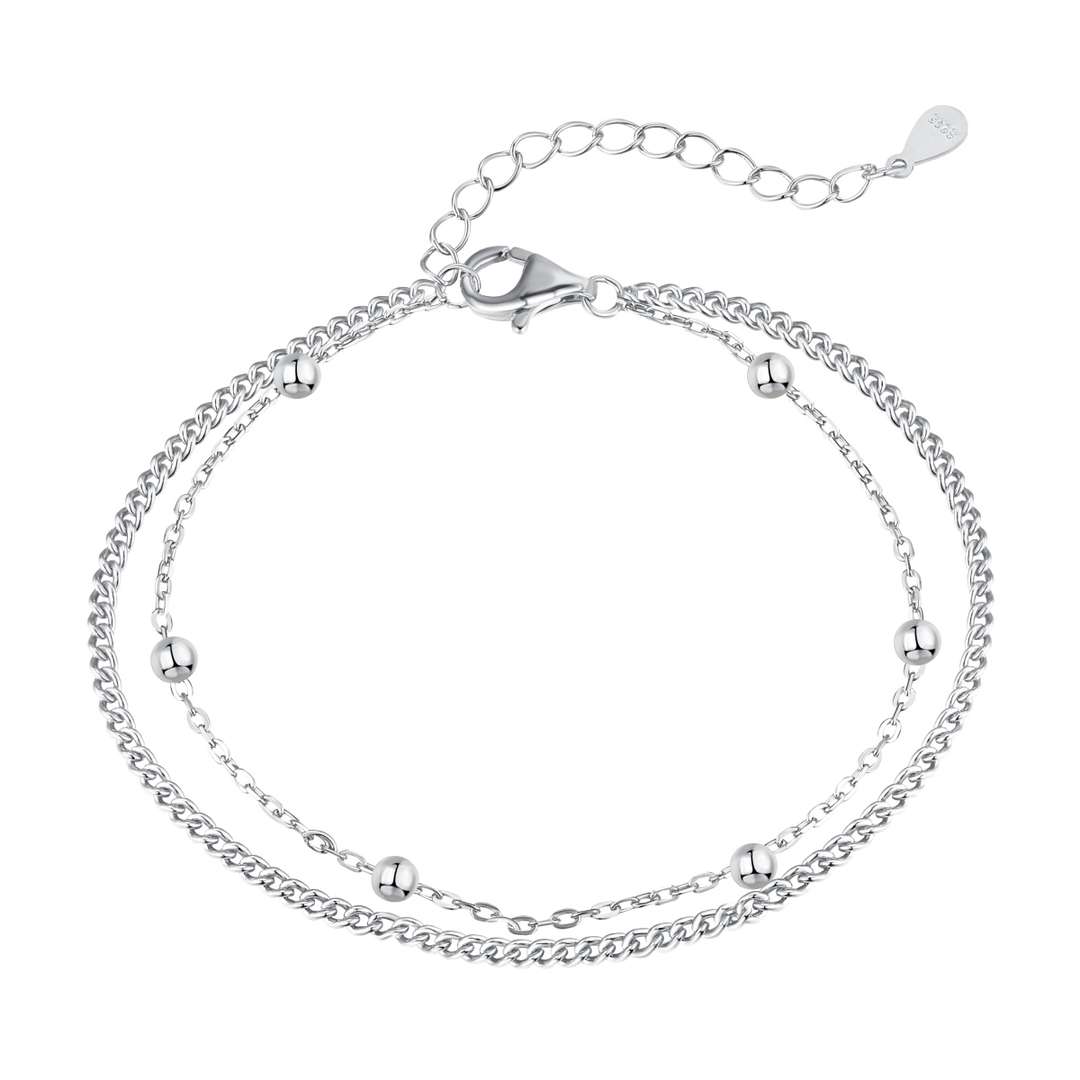 [baslovejewels]Delicate Bead Double Layer Bracelet