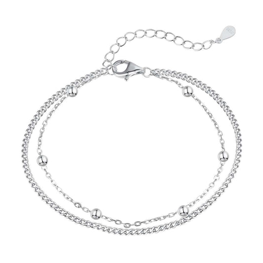 [baslovejewels]Delicate Bead Double Layer Bracelet