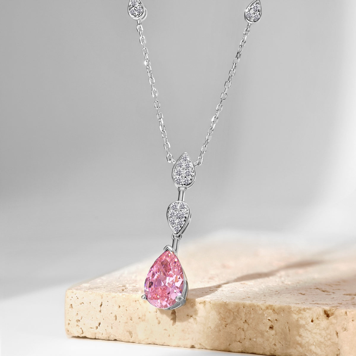 [baslovejewels]Dazzling Pear Cut Necklace