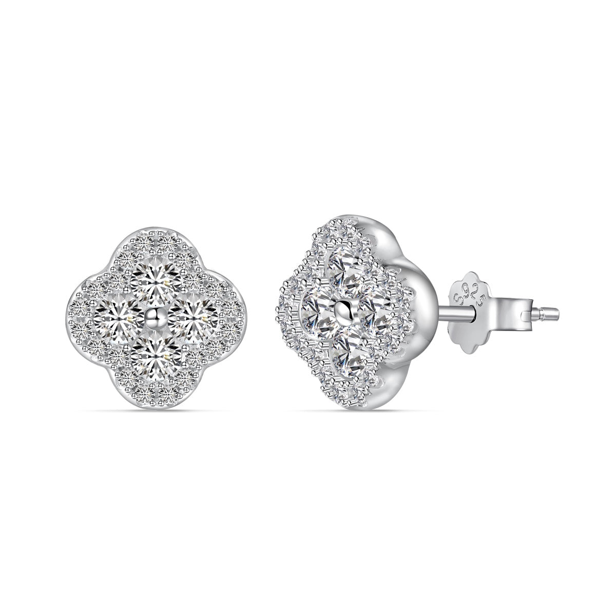 [baslovejewels]Four-Leaf Clover Flower Shaped Earrings