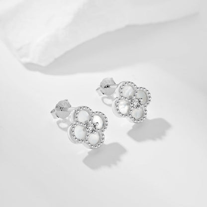 [baslovejewels]Four-Leaf Clover Flower Shape Exquisite Earrings