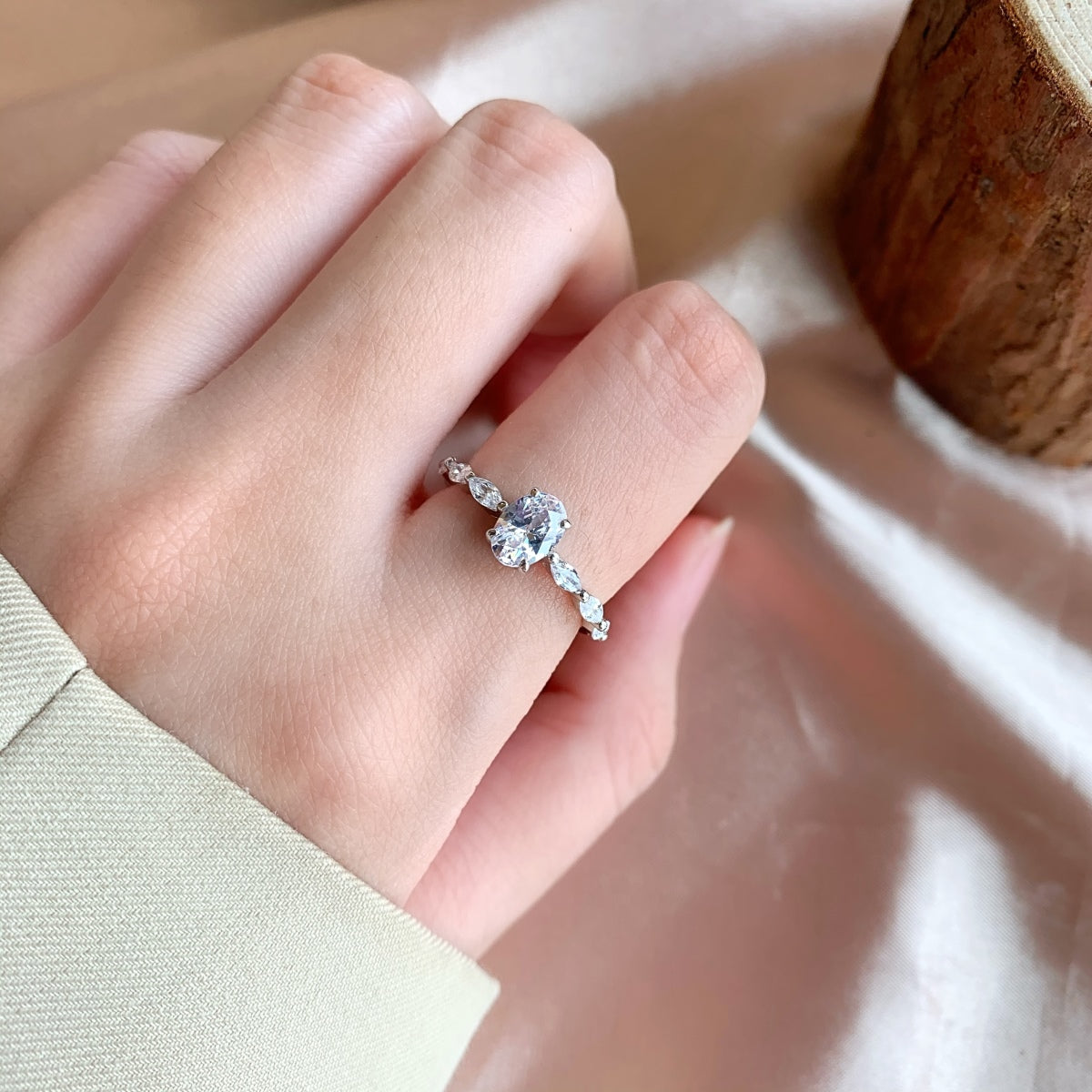 [baslovejewels]0.75 Carat Luxurious Vibrant Elongated Cushion Cut Daily Ring