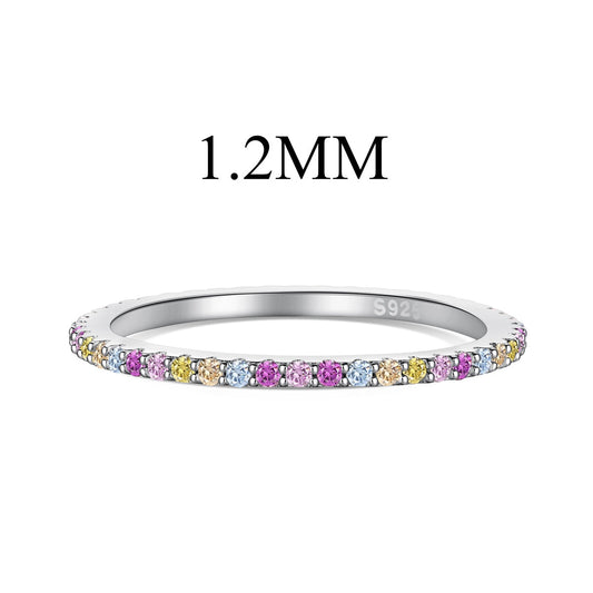 [baslovejewels]Ornate Colorful Round Cut Tennis Ring