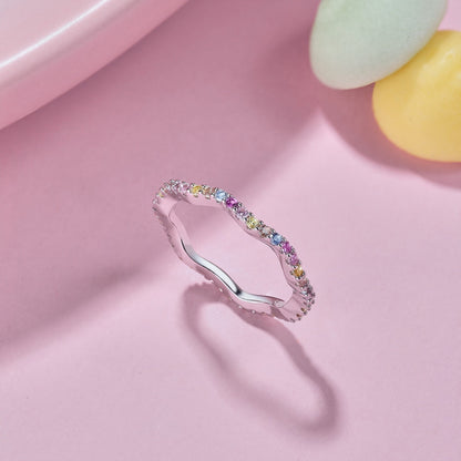 [baslovejewels]Dainty Colorful Round Cut Party Ring