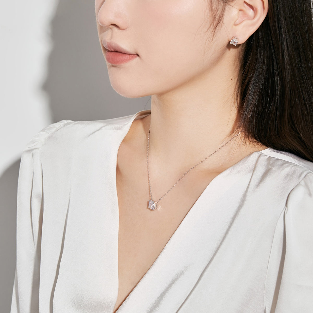 [baslovejewels]1.0 Carat Radiant Princess Cut Wedding Earrings