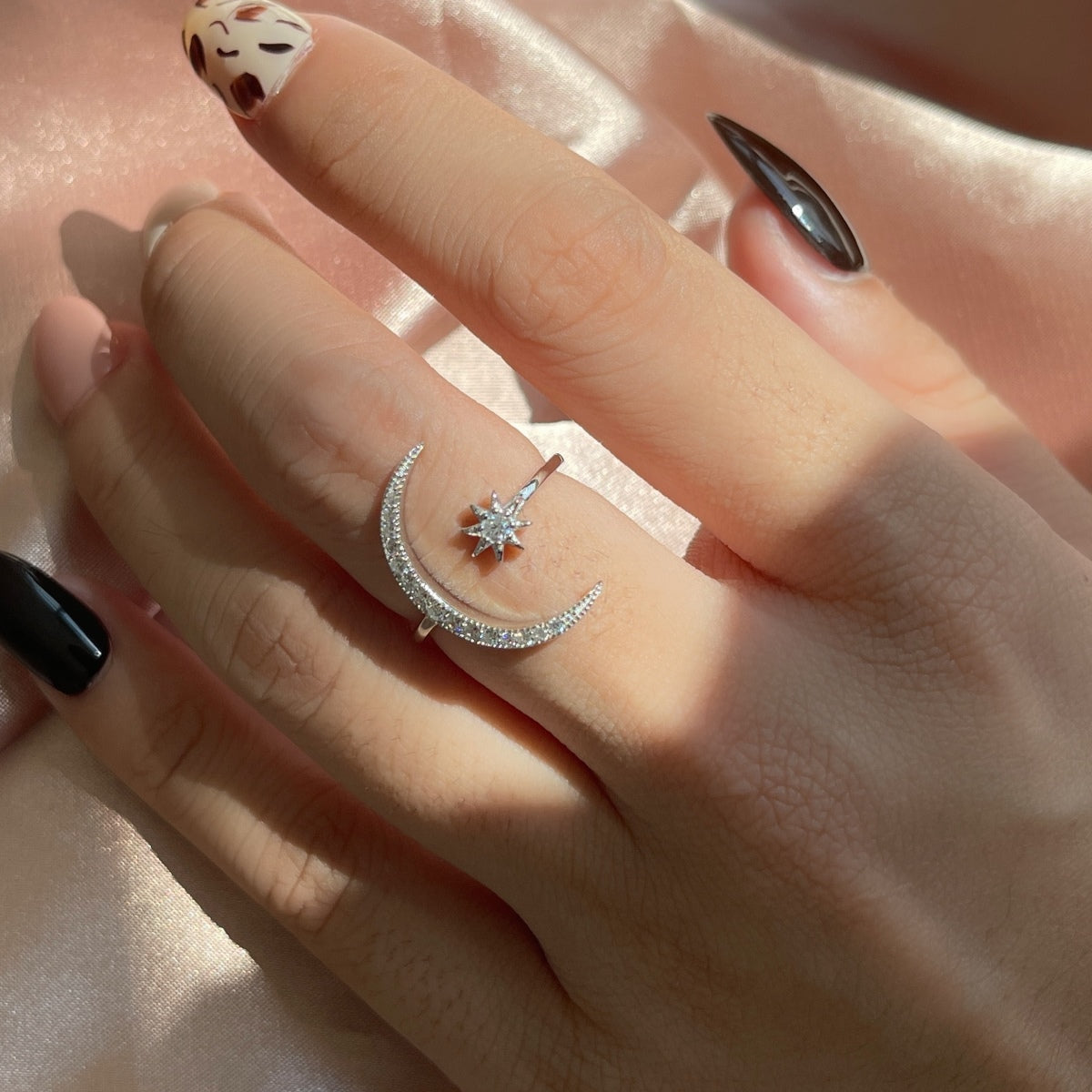[baslovejewels]Eternity Moon & Star Ring