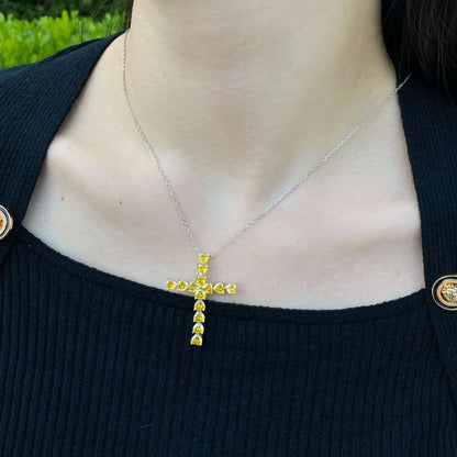 [baslovejewels]Radiant Cross Shape Necklace