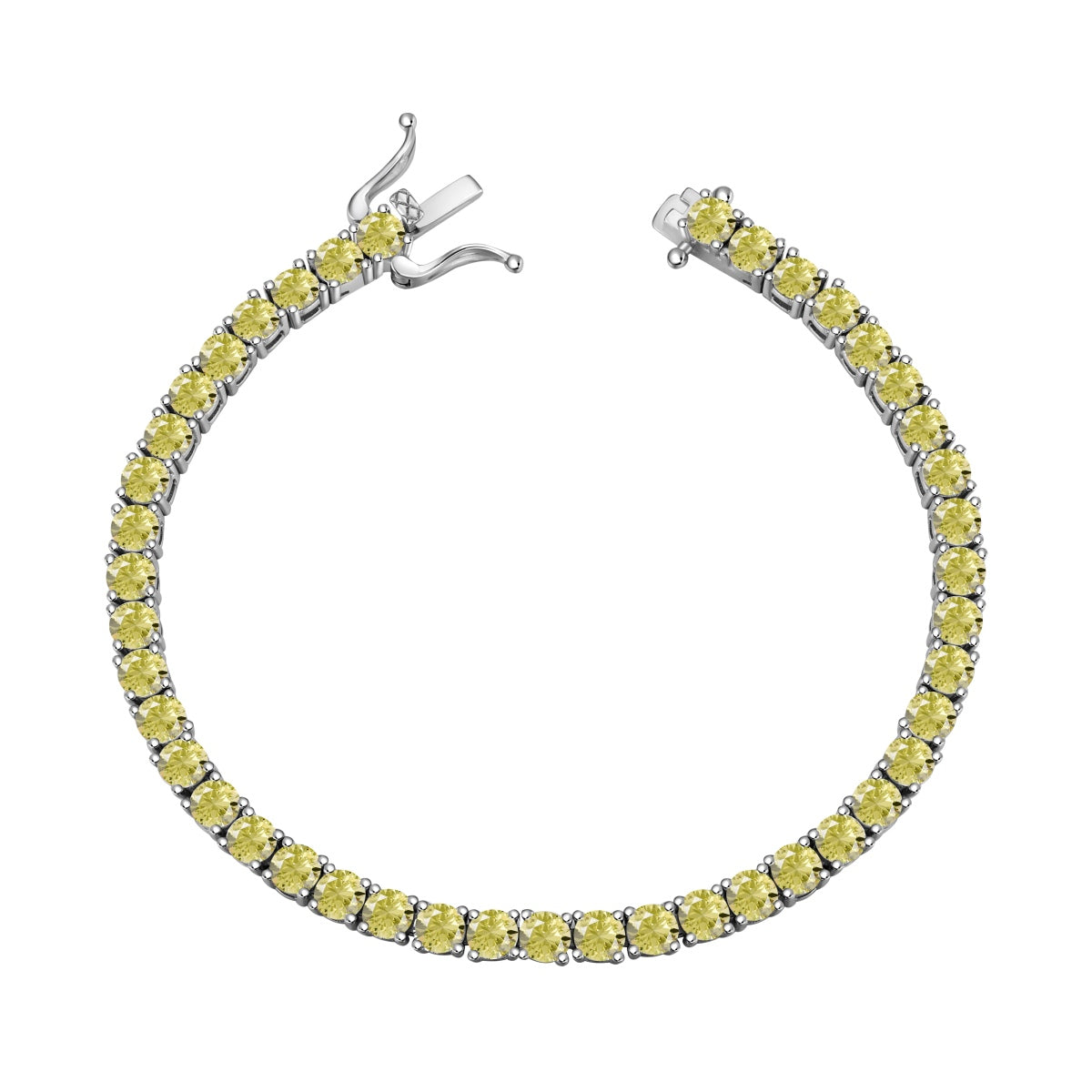 [baslovejewels]Ornate Dazzling Round Cut Tennis Bracelet