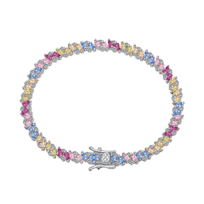 [baslovejewels]Ornate Sparkling Multi Cut Party Bracelet