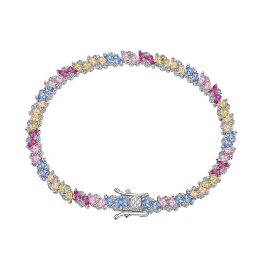 [baslovejewels]Ornate Sparkling Multi Cut Party Bracelet