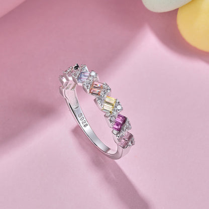 [baslovejewels]Delicate Vibrant Emerald Cut Daily Ring
