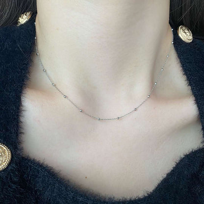 [baslovejewels]Small Bead Clavicle Chain Simple Necklace