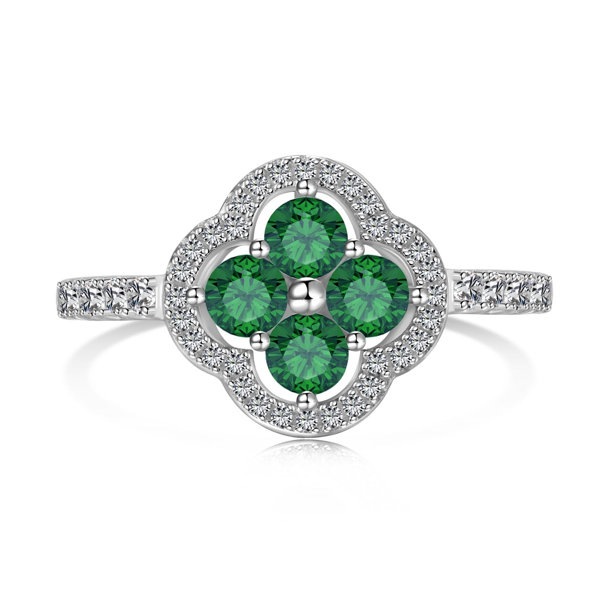 [baslovejewels]Four Leaf Clover Flower Design Ring
