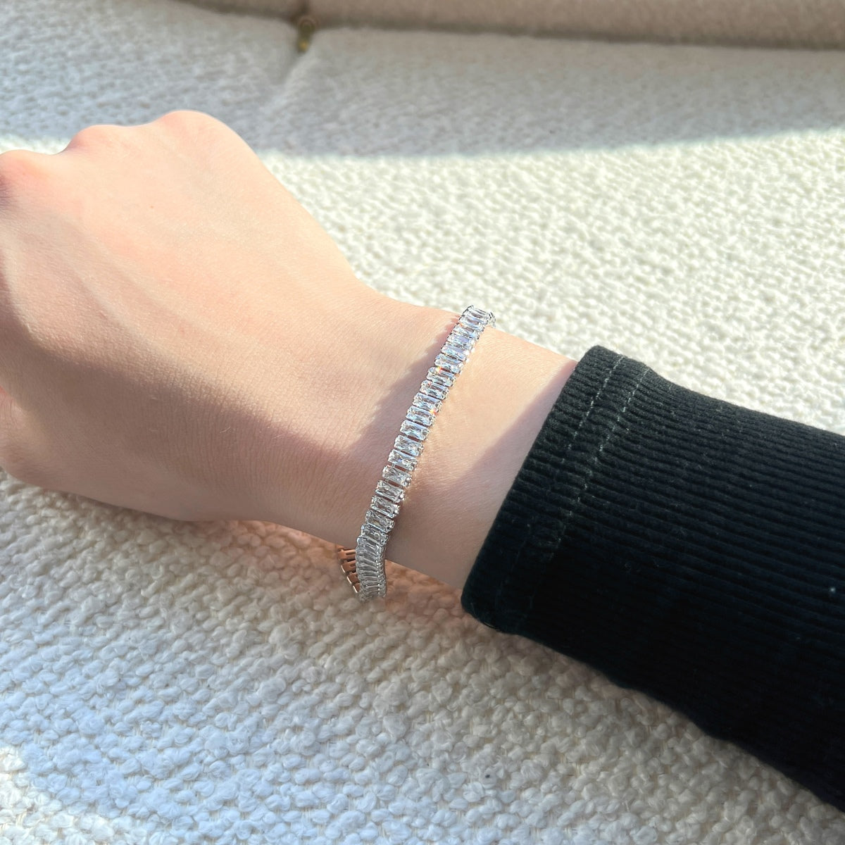 [baslovejewels]Exquisite Emerald Cut Daily Bracelet