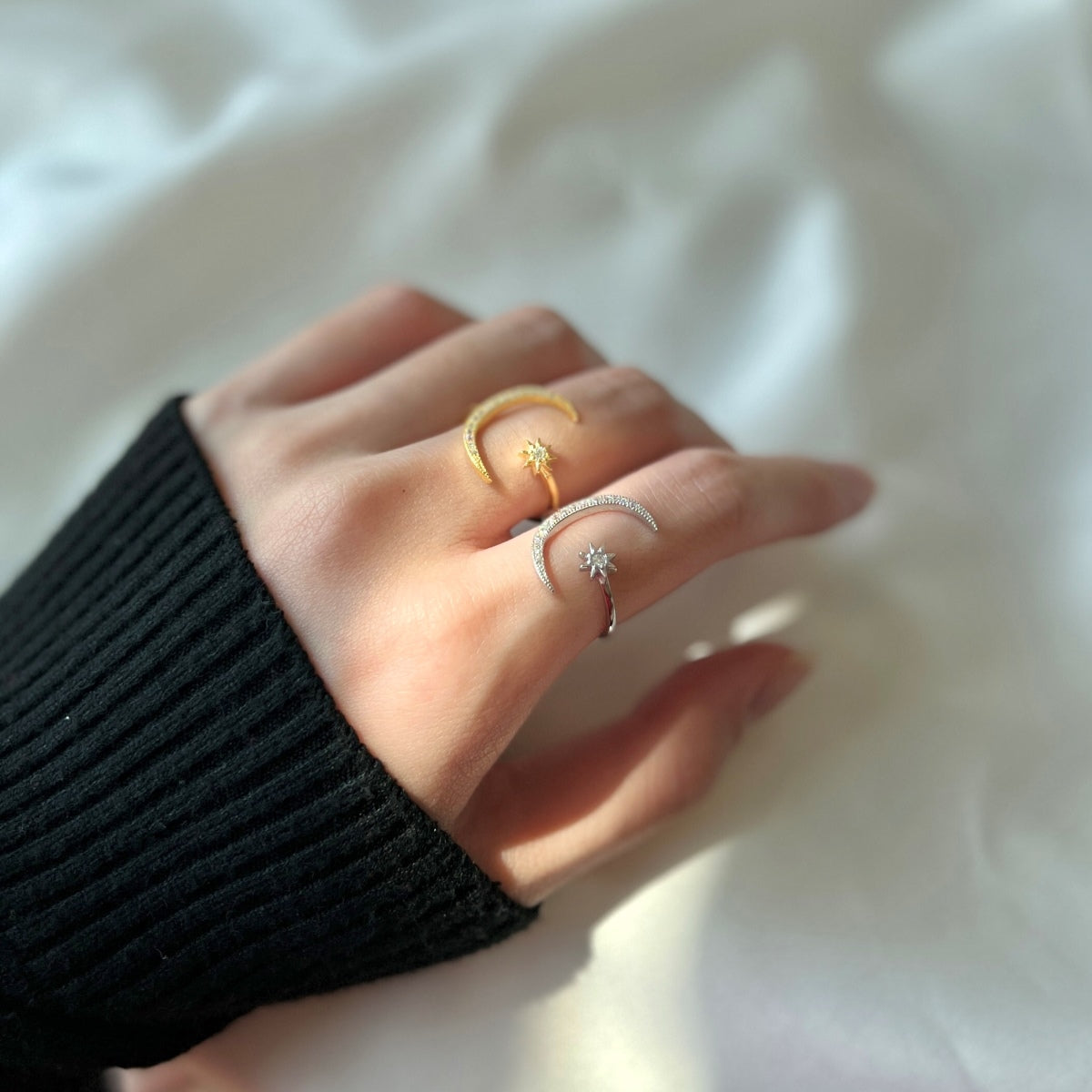 [baslovejewels]Eternity Moon & Star Ring