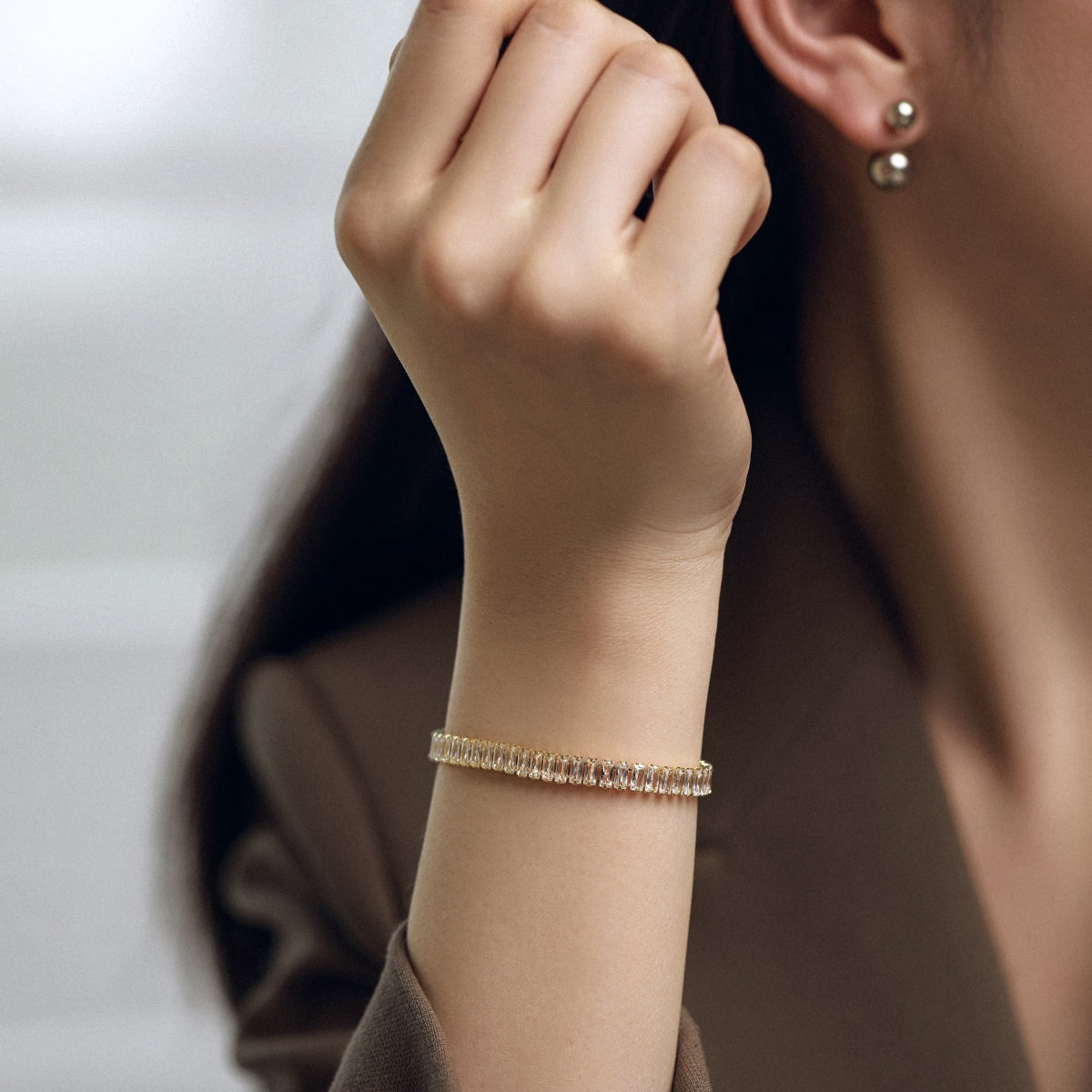 [baslovejewels]Exquisite Emerald Cut Daily Bracelet