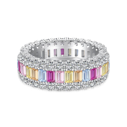 [baslovejewels]Dainty Colorful Radiant Cut Daily Ring