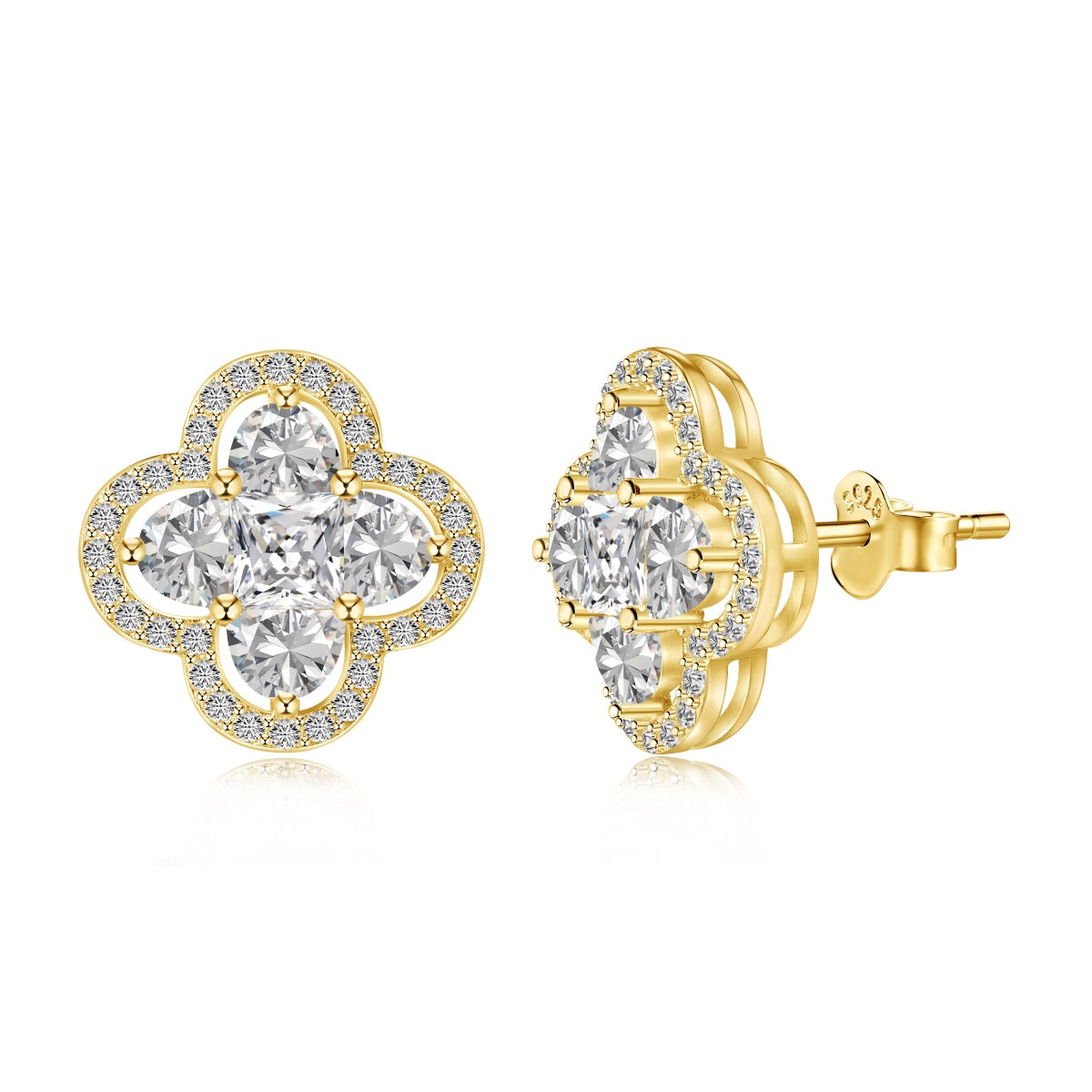 [baslovejewels]Lucky Four-Leaf Clover Exquisite Earrings