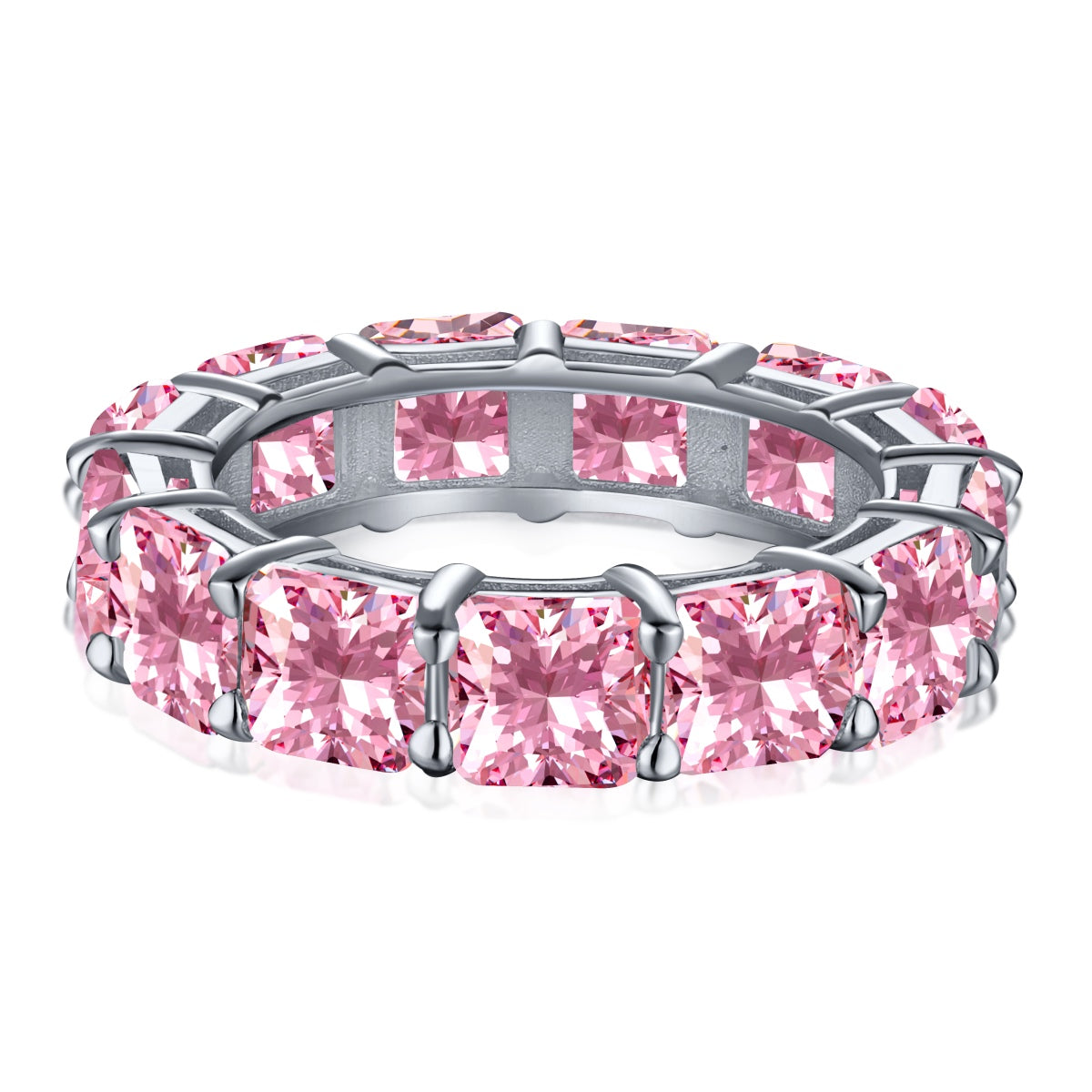 [baslovejewels]Elegant Princess Cut Tennis Ring
