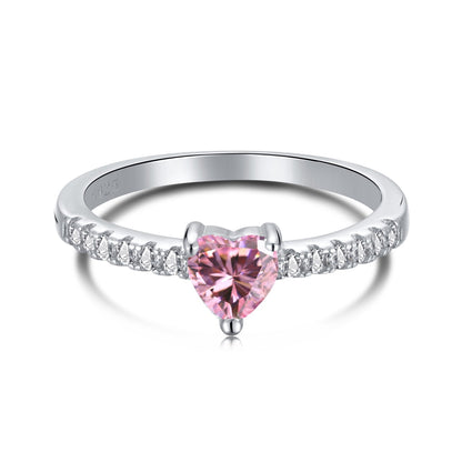 [baslovejewels]0.5 Carat CaratEternity Charming Heart Shape Lover Ring