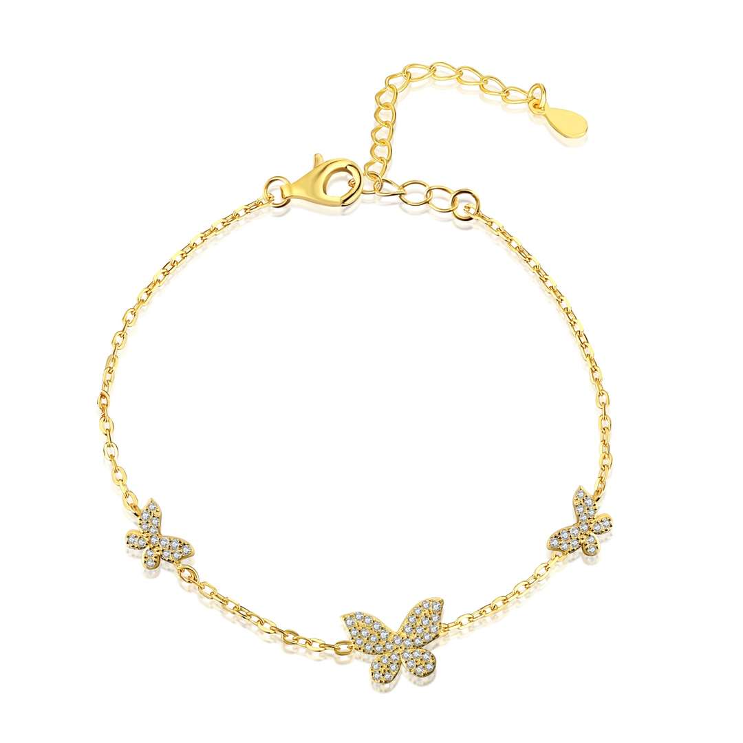 [baslovejewels]Delicate Butterfly Pendant Bracelet