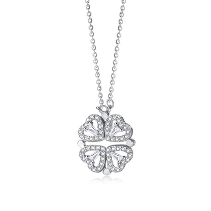 [baslovejewels]Ornate Heart Cut Flower Shape Necklace