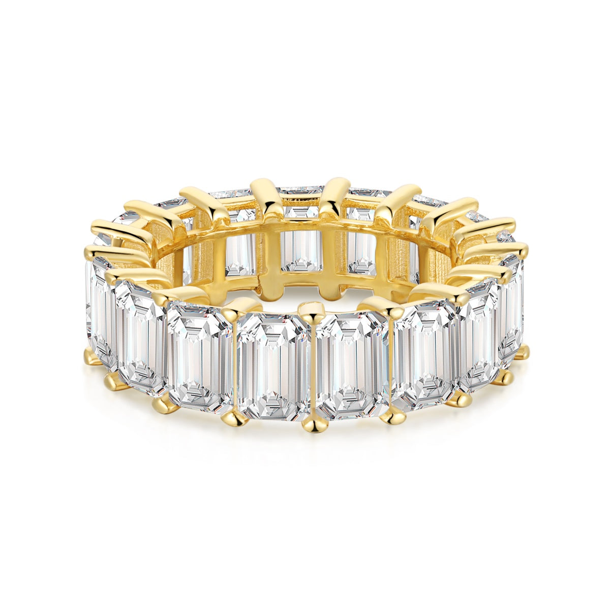 [baslovejewels]0.75 Carat Elegant Emerald Cut Tennis Ring