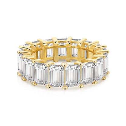 [baslovejewels]0.75 Carat Elegant Emerald Cut Tennis Ring