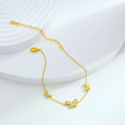 [baslovejewels]Delicate Butterfly Pendant Bracelet