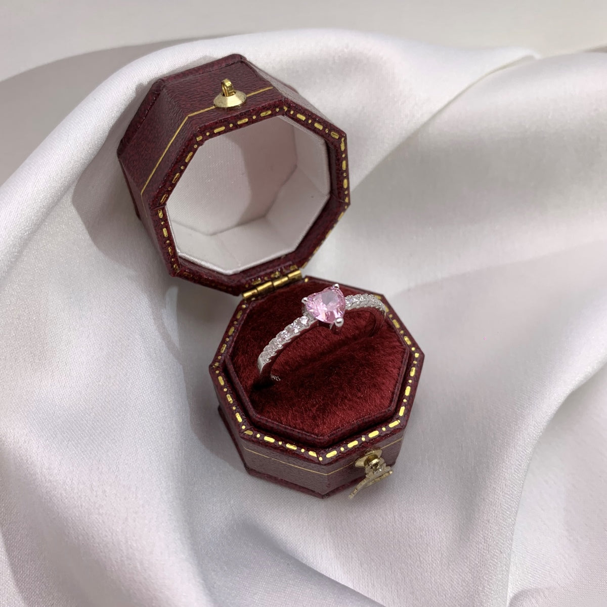 [baslovejewels]0.5 Carat CaratEternity Charming Heart Shape Lover Ring